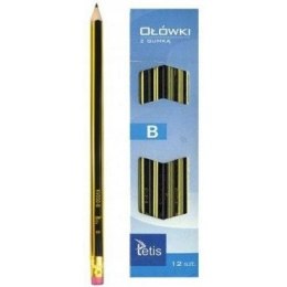 Ołówek z gumką twardość B (12szt.) KV050-B TETIS