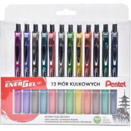 Pióro kulkowe PENTEL ENERGEL zestaw 12 kolorów (12szt) BL77/ST12PL