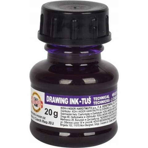Tusz kreślarski 20g fioletowy 1417006 KOH-I-NOOR Tusz kreślarski 20g fioletowy 1417006 KOH-I-NOOR