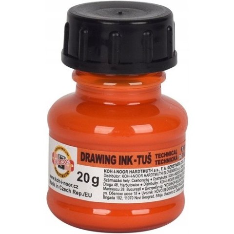Tusz kreślarski 20g pomarańczowy 1417003 KOH-I-NOOR Tusz kreślarski 20g pomarańczowy 1417003 KOH-I-NOOR