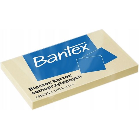 Bloczek samoprzylepny 100x75mm 100k żółty 400086387 BANTEX