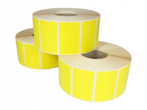 Etykieta polipropylenowa na roli 70x32mm (1000szt) żółta BULK gilza 40mm Etykieta polipropylenowa na roli 70x32mm (1000szt) żółta BULK gilza 40mm
