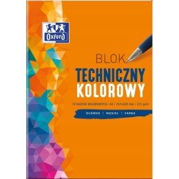 Blok techniczny A3 10k 225g kolor 400093234 OXFORD