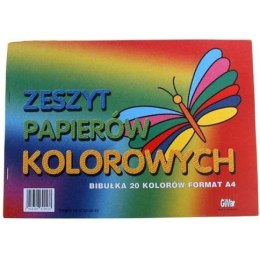 Zeszyt papierów kolorowych bibułka A4 20k GIMAR