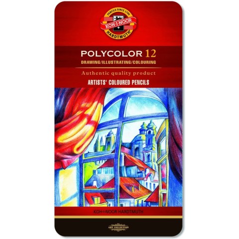 Kredki POLYCOLOR 12 kol. opakowanie metalowe 3822 KOH-I-NOOR Kredki POLYCOLOR 12 kol. opakowanie metalowe 3822 KOH-I-NOOR