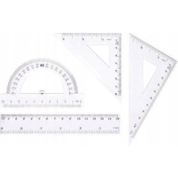 Zestaw geometryczny linijką 15cm BL001-AK TETIS