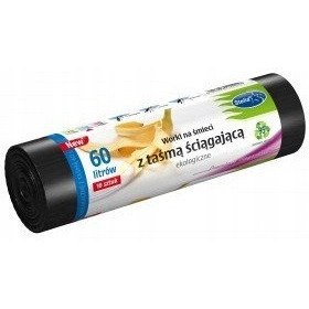 Worki na śmieci 60L LDPE ekologiczne z taśmą (10szt) STELLA WNS-4256