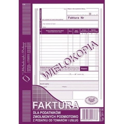 201-3E Fakt.dla zw.podm.z pod.A5 (pion) MICHALCZYK I PROKOP 201-3E Fakt.dla zw.podm.z pod.A5 (pion) MICHALCZYK I PROKOP