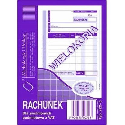 222-5 Rachunek A6 (pion) wielokopia 80k Michalczyk i Prokop 222-5 Rachunek A6 (pion) wielokopia 80k Michalczyk i Prokop