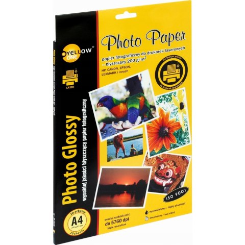 Papier foto YELLOW ONE A4 200g A20 błyszczący (L4G200) LASER 150-1378 Papier foto YELLOW ONE A4 200g A20 błyszczący (L4G200) LASER 150-1378
