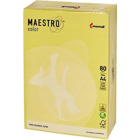 Papier ksero A4 80g MAESTRO COLOR CY39 Intensywny kanarkowy