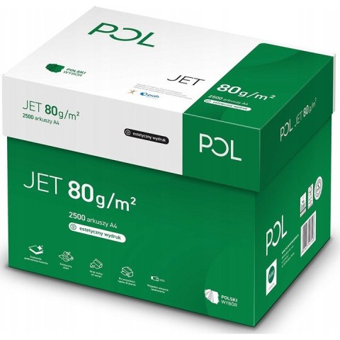 Papier ksero A4 80g POLJET (5ryz) klasa białości A 166 Papier ksero A4 80g POLJET (5ryz) klasa białości A 166