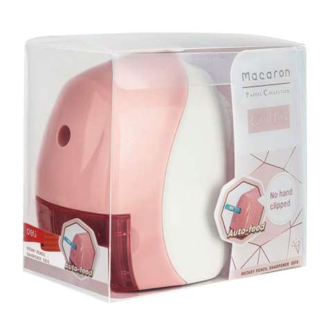 Temperówka ręczna na korbkę MACARON różowa 0519 PINK DELI Temperówka ręczna na korbkę MACARON różowa 0519 PINK DELI