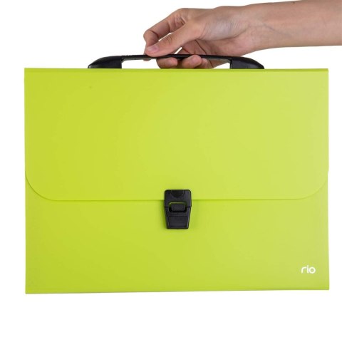 Teczka z rączką czarną A4 7-przegródek RIO zielona EB40202 GREEN DELI Teczka z rączką czarną A4 7-przegródek RIO zielona EB40202 GREEN DELI