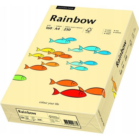 Papier ksero A4 160g RAINBOW R06 kość słoniowa/chamois 250ark 88042283