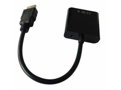 Adapter HDMI-A(M)->VGA (F)+Audio na kablu Adapter HDMI-A(M)->VGA (F)+Audio na kablu