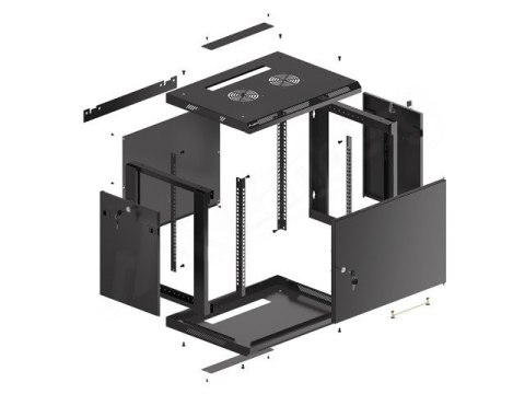 Szafa wisząca 19 6U 600x450 cz WF01-6409-00B Szafa wisząca 19 6U 600x450 cz WF01-6409-00B