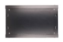 Szafka wisząca rack 6U 600x600 czarna szklane drzwi