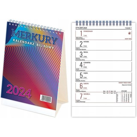 Kalendarz biurowy MERKURY H5 stojący pionowy 152x225mm 2025 TELEGRAPH Kalendarz biurowy MERKURY H5 stojący pionowy 152x225mm 2025 TELEGRAPH