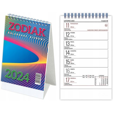 Kalendarz biurowy ZODIAK H6 stojący pionowy 118x193mm 2025 TELEGRAPH Kalendarz biurowy ZODIAK H6 stojący pionowy 118x193mm 2025 TELEGRAPH