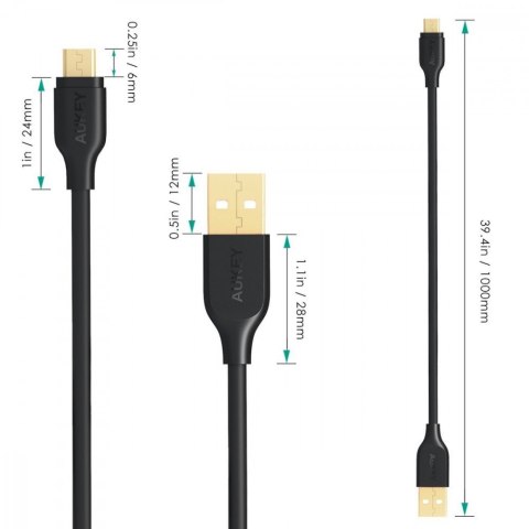 CB-MD1 Black szybki kabel Quick Charge micro USB-USB | 1m | 480 Mbps CB-MD1 Black szybki kabel Quick Charge micro USB-USB | 1m | 480 Mbps