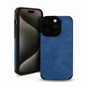 Etui SUEDE do Apple iPhone 15 PRO MAX granatowy