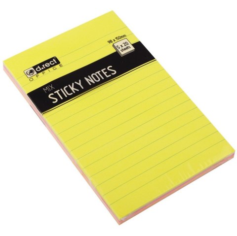 Bloczek samoprzylepny 98x105mm 100k linia neon 110520 D.RECT Bloczek samoprzylepny 98x105mm 100k linia neon 110520 D.RECT