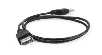 Przedłużacz kabla USB 2.0 AM-AFI 0.75m czarny Przedłużacz kabla USB 2.0 AM-AFI 0.75m czarny