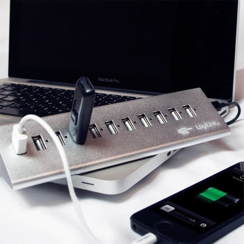 Hub biurkowy 10xUSB 2.0 z zasilaczem Hub biurkowy 10xUSB 2.0 z zasilaczem