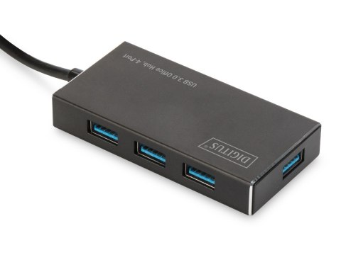 HUB/Koncentrator 4-portowy USB 3.0 SuperSpeed, aktywny, aluminium