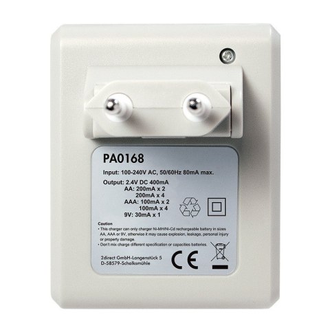 Ładowarka do akumulatorów Ni-Mh, Ni-Cd, AA, AAA, 9V Ładowarka do akumulatorów Ni-Mh, Ni-Cd, AA, AAA, 9V