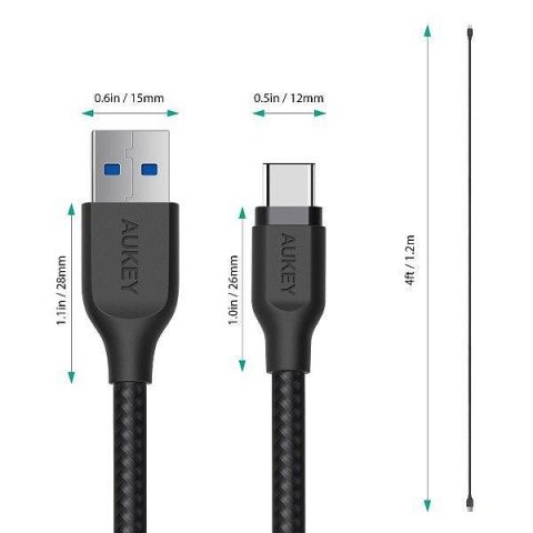 CB-AC1 nylonowy kabel Quick Charge USB C-USB 3.1 | FCP | AFC | 1.2m | 5 Gbps | 3A | 60W PD | 20V CB-AC1 nylonowy kabel Quick Charge USB C-USB 3.1 | FCP | AFC | 1.2m | 5 Gbps | 3A | 60W PD | 20V