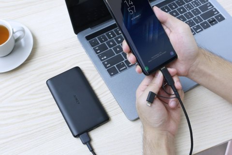 CB-BAL5 3w1 nylonowy kabel Quick Charge micro USB | USB C | Lightning | 1.2m CB-BAL5 3w1 nylonowy kabel Quick Charge micro USB | USB C | Lightning | 1.2m