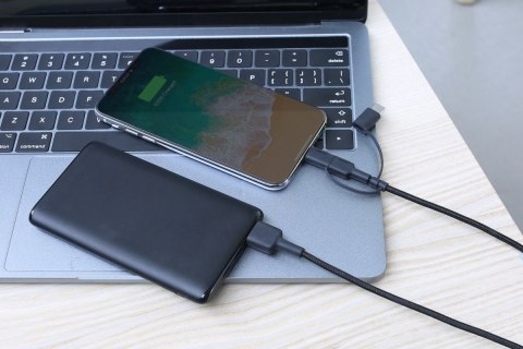 CB-BAL5 3w1 nylonowy kabel Quick Charge micro USB | USB C | Lightning | 1.2m CB-BAL5 3w1 nylonowy kabel Quick Charge micro USB | USB C | Lightning | 1.2m