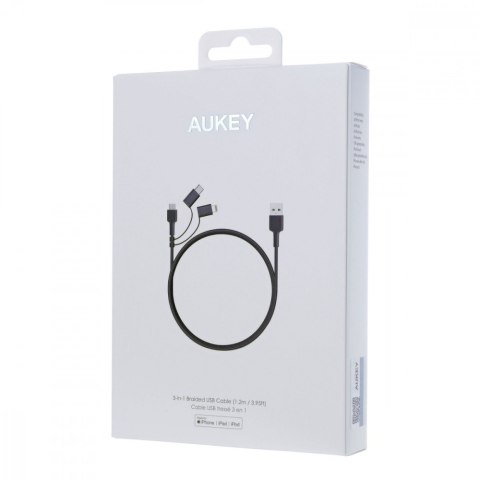 CB-BAL5 3w1 nylonowy kabel Quick Charge micro USB | USB C | Lightning | 1.2m CB-BAL5 3w1 nylonowy kabel Quick Charge micro USB | USB C | Lightning | 1.2m