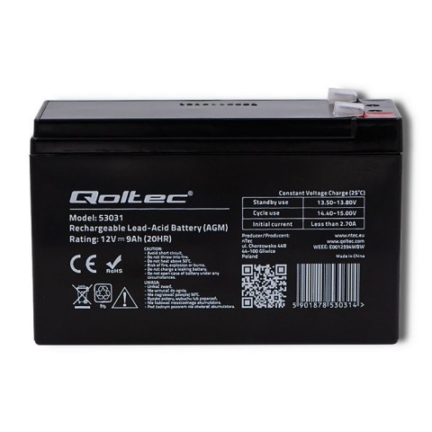 Akumulator żelowy | 12V | 9Ah | max.90A | AGM Akumulator żelowy | 12V | 9Ah | max.90A | AGM