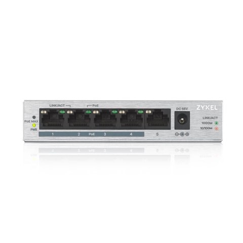 Przełącznik GS1005-HP 5 Port Gigabit PoE+ unmanaged desktop 60W