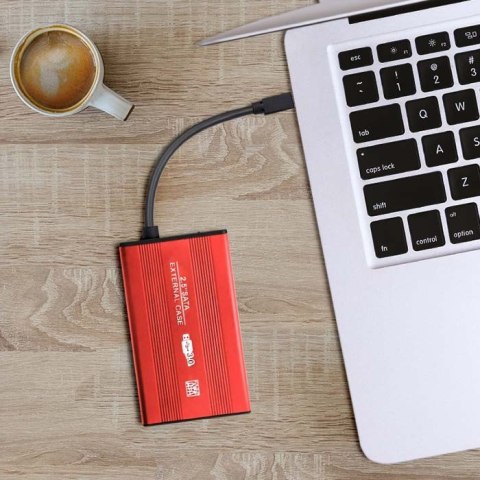 Obudowa na dysk HDD/SSD 2.5 cala SATA3 | USB 3.0 | Czerwona Obudowa na dysk HDD/SSD 2.5 cala SATA3 | USB 3.0 | Czerwona