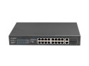 Przełącznik Switch 16X100MB POE+/2XCombo niezarządzalny rack 19 cali Gigabit Ethernet 250W