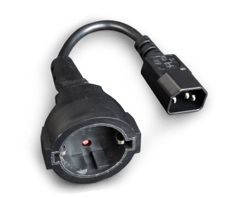 Adapter zasilania IEC320 C14->SCHUKO(F) 15 cm Adapter zasilania IEC320 C14->SCHUKO(F) 15 cm
