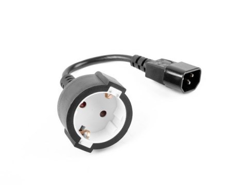 Adapter zasilania IEC320 C14->SCHUKO(F) 15 cm Adapter zasilania IEC320 C14->SCHUKO(F) 15 cm