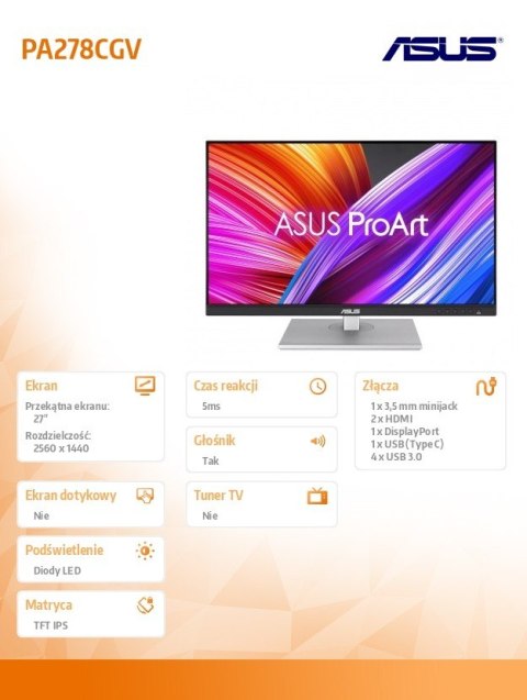 Monitor 27 cali PA278CGV Monitor 27 cali PA278CGV