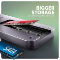 HMC-6GM2 Wieloportovy hub USB 6in1, 10Gbps, USB-A, USB-C, HDMI 4K/60Hz, M.2 NVMe/SATA, SD/microSD, PD 100W, 20cm USB-C kabel
