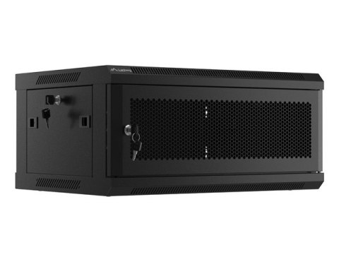Szafa wisząca 19 cali 4U 600x450 drzwi perforowane (flat pack) czarna Szafa wisząca 19 cali 4U 600x450 drzwi perforowane (flat pack) czarna