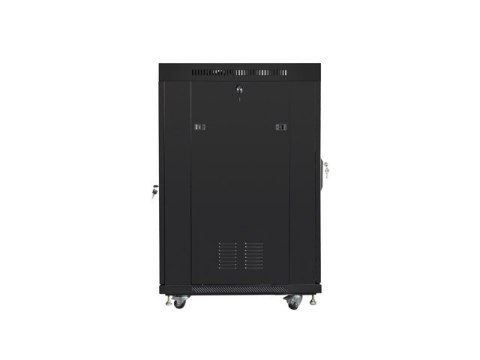 Szafa stojąca 19 cali 22U 600x800 drzwi szklane LCD (flat pack) v2 czarna Szafa stojąca 19 cali 22U 600x800 drzwi szklane LCD (flat pack) v2 czarna