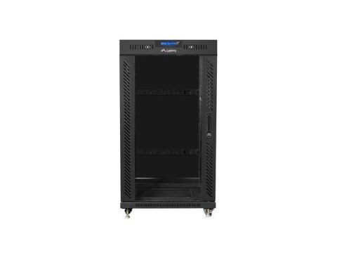 Szafa stojąca 19 cali 22U 600x800 drzwi szklane LCD (flat pack) v2 czarna Szafa stojąca 19 cali 22U 600x800 drzwi szklane LCD (flat pack) v2 czarna