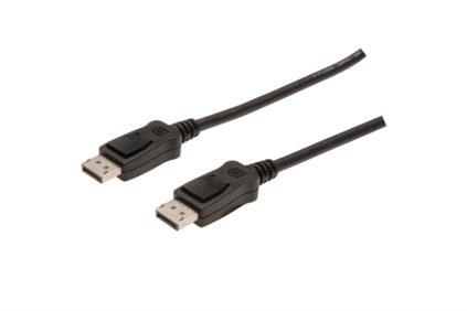 Kabel połączeniowy DisplayPort z zatrzaskami 1080p 60Hz FHD Typ DP/DP M/M czarny 15m